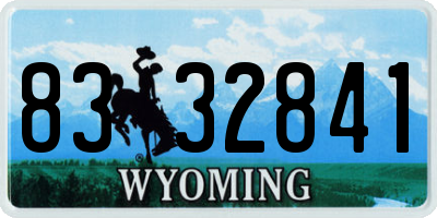 WY license plate 8332841