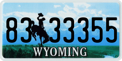 WY license plate 8333355