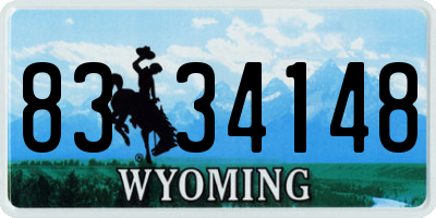 WY license plate 8334148