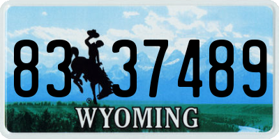 WY license plate 8337489