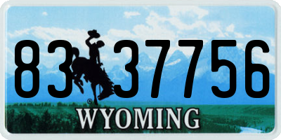 WY license plate 8337756