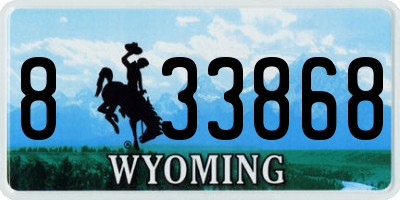 WY license plate 833868