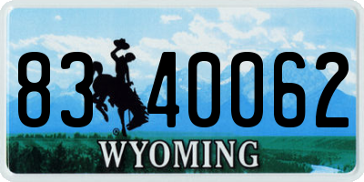 WY license plate 8340062