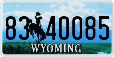 WY license plate 8340085