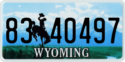 WY license plate 8340497