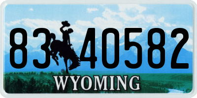 WY license plate 8340582