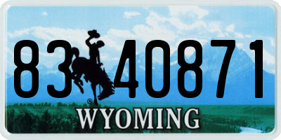 WY license plate 8340871