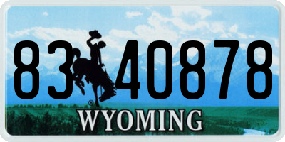 WY license plate 8340878