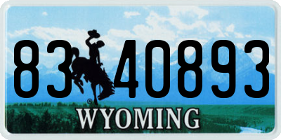 WY license plate 8340893