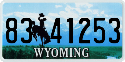 WY license plate 8341253