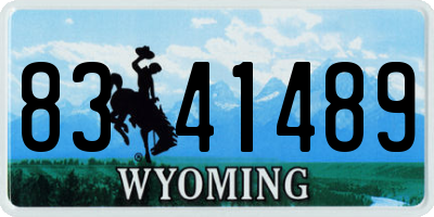 WY license plate 8341489