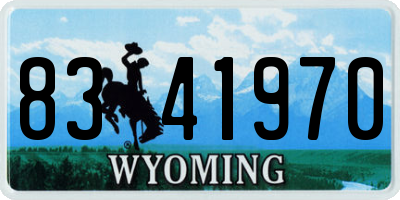 WY license plate 8341970