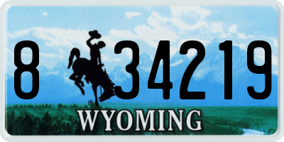 WY license plate 834219