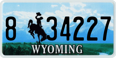 WY license plate 834227