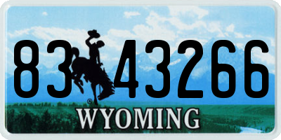 WY license plate 8343266