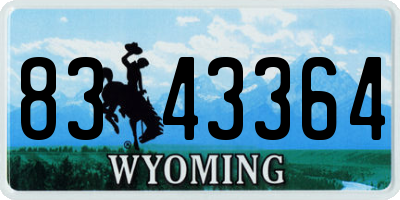 WY license plate 8343364