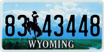 WY license plate 8343448