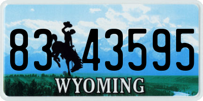 WY license plate 8343595