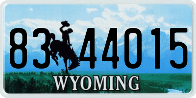 WY license plate 8344015