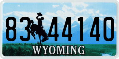 WY license plate 8344140