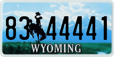 WY license plate 8344441