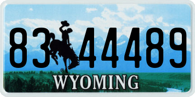 WY license plate 8344489