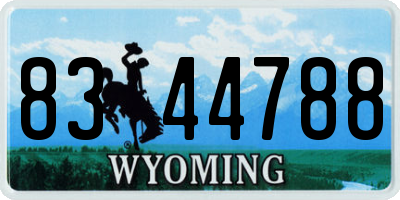 WY license plate 8344788