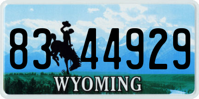 WY license plate 8344929