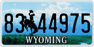 WY license plate 8344975
