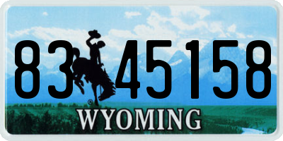WY license plate 8345158