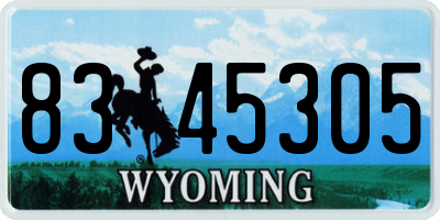 WY license plate 8345305
