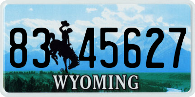 WY license plate 8345627