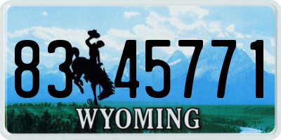 WY license plate 8345771