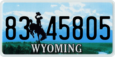 WY license plate 8345805