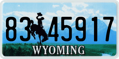 WY license plate 8345917
