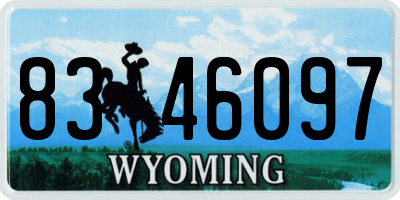 WY license plate 8346097
