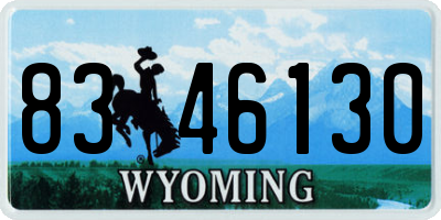 WY license plate 8346130