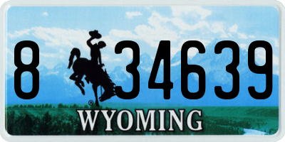 WY license plate 834639
