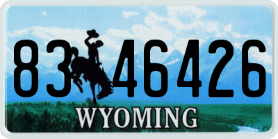 WY license plate 8346426