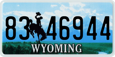 WY license plate 8346944