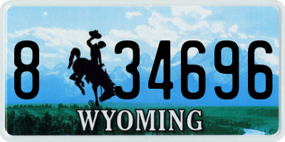 WY license plate 834696