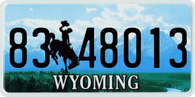 WY license plate 8348013