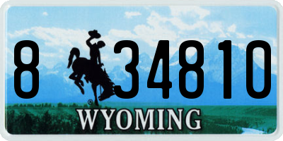 WY license plate 834810