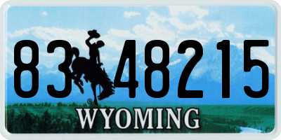 WY license plate 8348215