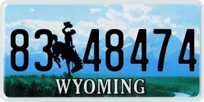 WY license plate 8348474