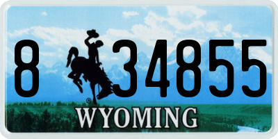 WY license plate 834855