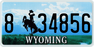 WY license plate 834856