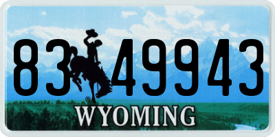 WY license plate 8349943