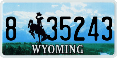 WY license plate 835243