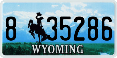 WY license plate 835286
